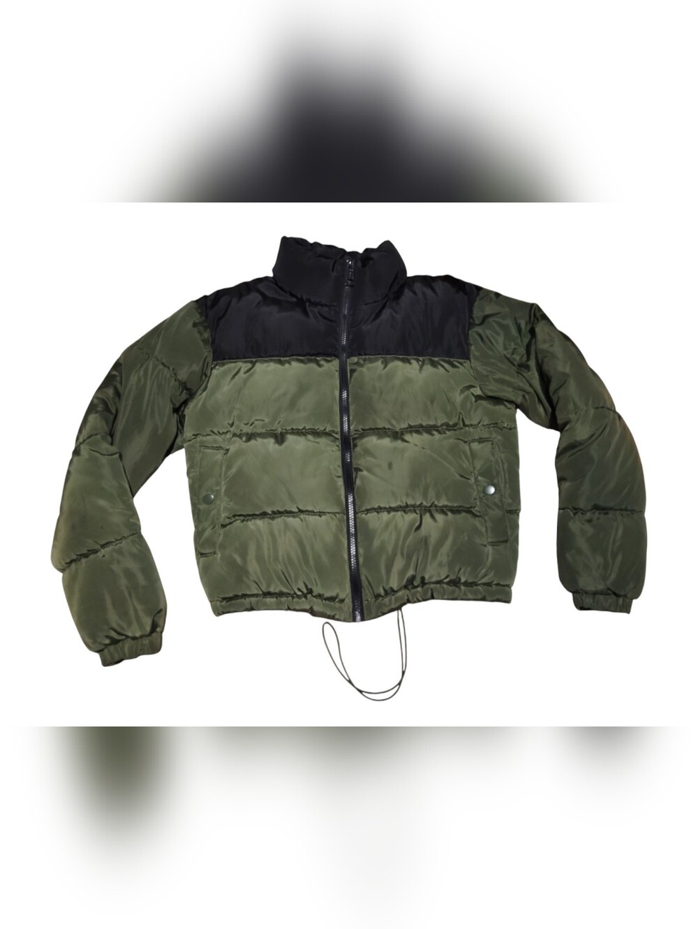 Charlotte Russe Puffer Jacket Green And Black Size S Womens
